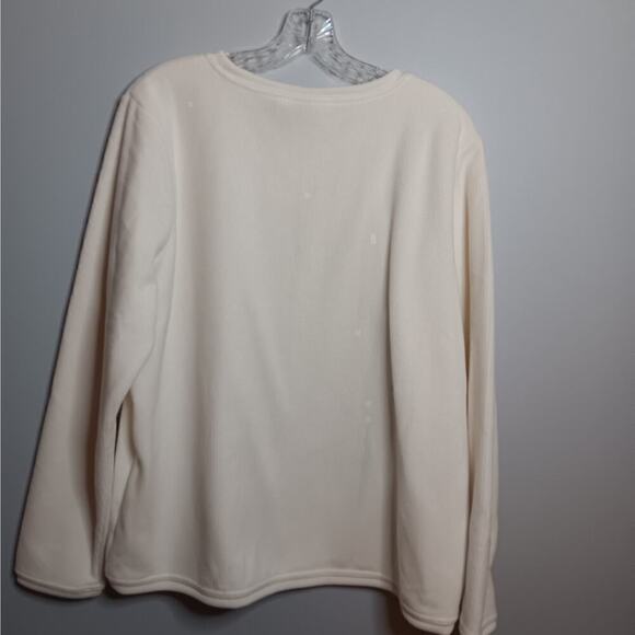 2EUC D&Co Waffle Crew Neck Long Sleeve Sweatshirt White Size XL - Picture 4 of 4